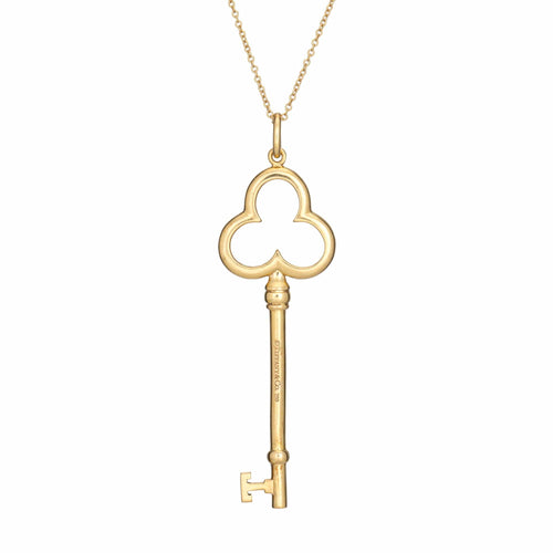 Collier Tiffany & Co - Pendentif et collier clé trèfle en or jaune 58 Facettes G14175