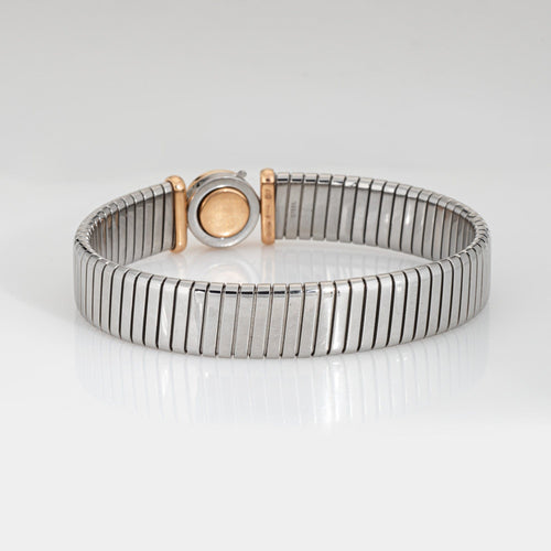 BULGARI - Vintage 90s Tubogas rose gold and diamond bracelet 58 Facettes G14203