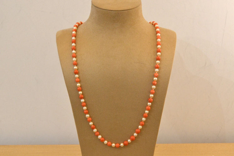 Collier Collier perles de corail et perles de culture 58 Facettes 27383