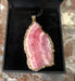 Pendentif Pendentif or jaune tranche rhodochrosite 58 Facettes C145