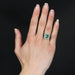Ring 55 Emerald and diamond flower ring 58 Facettes 24-062