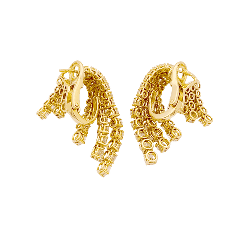 Boucles d'oreilles Boucle d'oreilles "Cascade", or jaune, diamants. 58 Facettes 34338