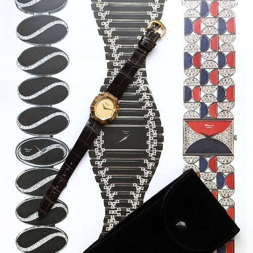 Chopard Ellipse Rareté 5045 1 Montre Bijou Pierre Œil de Tigre Or Jaune 18 carats