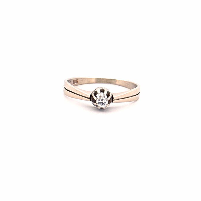 Bague 57 Solitaire Or Blanc 14k & Diamant 58 Facettes 17-GS34285-3