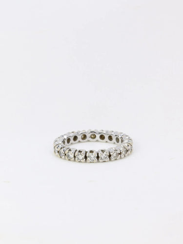 Bague 51 Alliance or blanc diamants 1.6 ct 58 Facettes J51