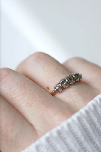 Bague 59 Bague jarretière diamants taillés en table 58 Facettes