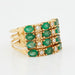 Ring 54 Yellow Gold Ring - Emeralds and Diamonds 58 Facettes REF 9014/15