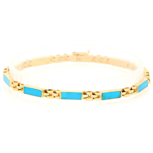 Bracelet Bracelet à maillons en or jaune et turquoise 58 Facettes 3E7F7546B63B42FEA8BCDC7309691E4B