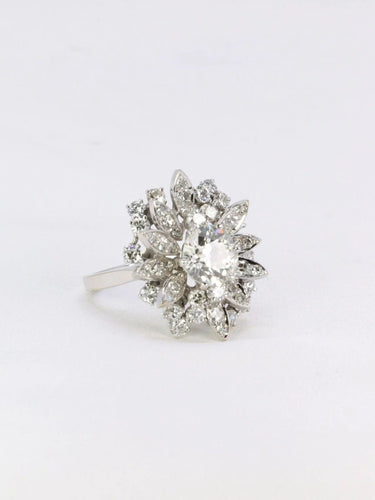 Bague Bague cocktail diamants taille ancienne 3.98 carat 58 Facettes J213