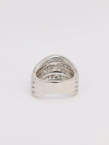 Bague vague vintage or blanc diamants 2,5ct