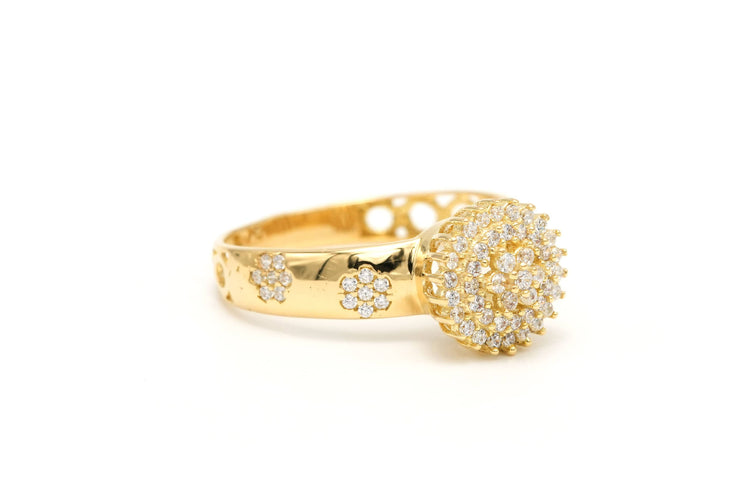 Bague 58 Bague contemporaine en or jaune sertie de zirconiums 58 Facettes B627