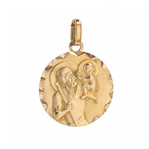 Pendentif Médaille ronde Saint Christophe or jaune 58 Facettes CVP113