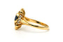 Bague 52 Bague contemporaine sertie d'un saphir et diamants taille brillant en or jaune 18 carats 58 Facettes 23234