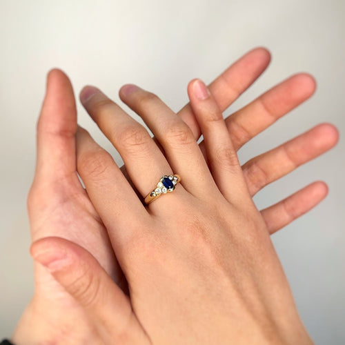 Bague 54 Bague - Or, saphir & diamants 58 Facettes 250043R