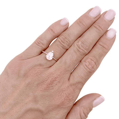 Bague 53 Solitaire jaune 750/000, diamant poire taille ancienne. 58 Facettes 34658