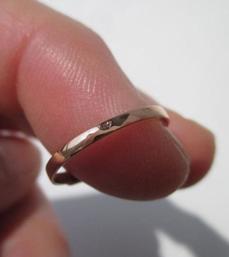 Bague 50 Bague cœur saphir or rose empilable 58 Facettes