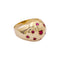 Bague 52 Bague boule vintage, or jaune, pierres rouges. 58 Facettes 35024