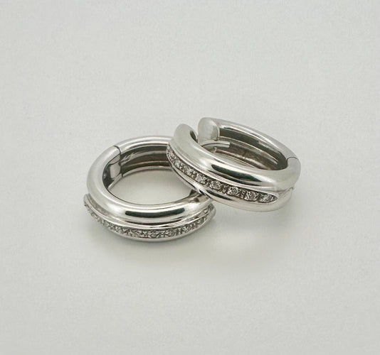 Boucles d'oreilles Boucles d'oreilles or blanc & diamants 58 Facettes