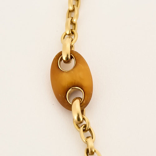 Collier VALENTE MILANO - Collier négligée en or jaune, ébène, rubis, diamants et os. 58 Facettes SMA0232