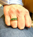 Ring 53 Emerald and diamond garter ring 58 Facettes