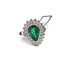 Anello in oro bianco con smeraldo centrale e diamanti a contorno 58 Facettes