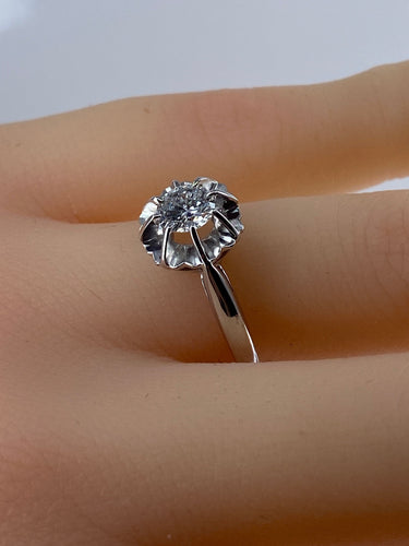 Bague Bague en or blanc Diamant taille brillant 58 Facettes AB462