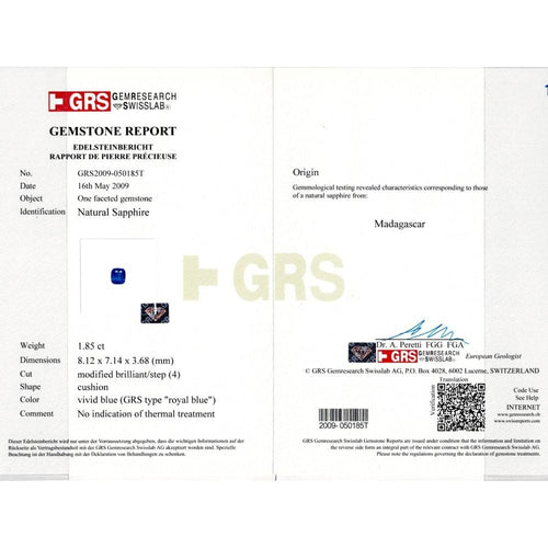 Bague 50 Bague or blanc, saphir et diamants. 58 Facettes 34081