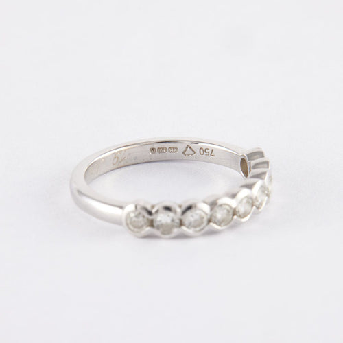 Bague 51 Demi alliance en Or gis & diamants 58 Facettes