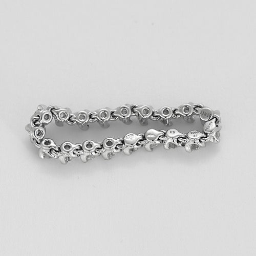 Bague 53 Bague souple en or gris et diamants 58 Facettes JRW0024-53