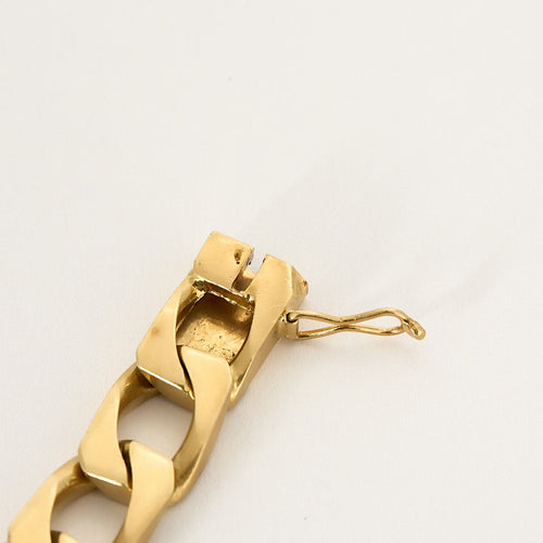 Bracelet Bracelet en or jaune à maille gourmette limée 58 Facettes ALE4165