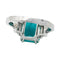 Bague 54 Bague or blanc, émeraude 5.90 cts, diamants. 58 Facettes 30684