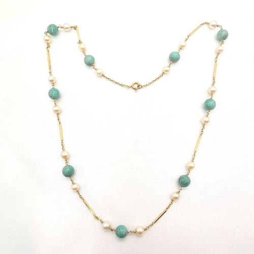 Collier Collier En Or 18 carats Et Perles 58 Facettes