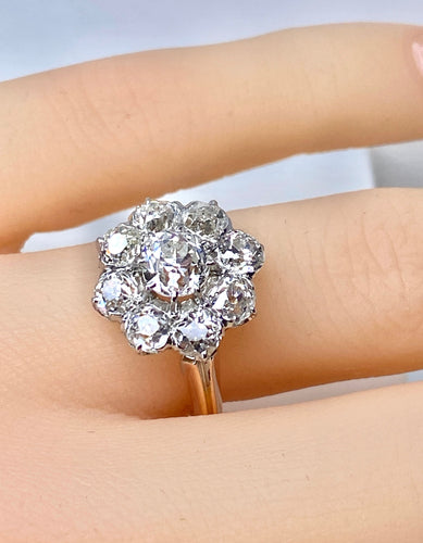 Bague 52 Bague marguerite or blanc, or rose et diamants 58 Facettes AB658