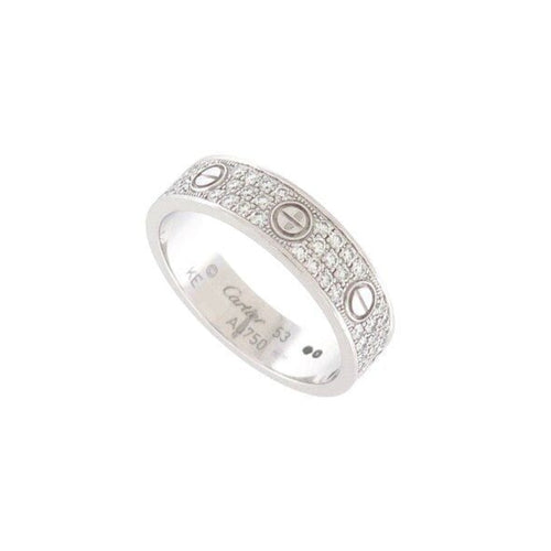 Bague 53 bague CARTIER love full pave pm diamants 0.31 ct 53 or blanc 18k 58 Facettes 265187