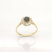 Ring 59 Daisy ring Yellow gold Sapphire Diamonds 58 Facettes