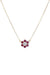 Collier Collier marguerite or jaune diamant et rubis 58 Facettes 088471