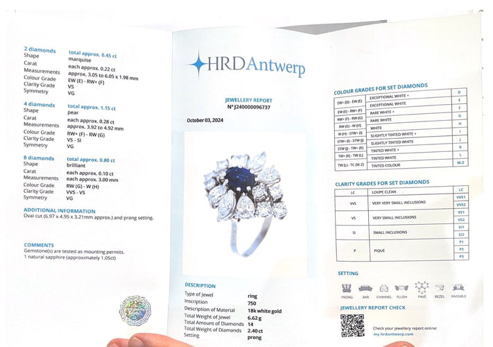 Bague 52.5 BAGUE DE STYLE CONTEMPORAIN DU XXE SIÈCLE en OR 18 KT avec DIAMANTS. Avec certificat de laboratoire. 58 Facettes Q76B(930)