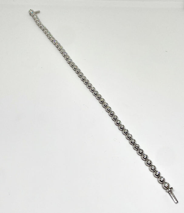 Bracelet tennis rivière or blanc 1,84 cts