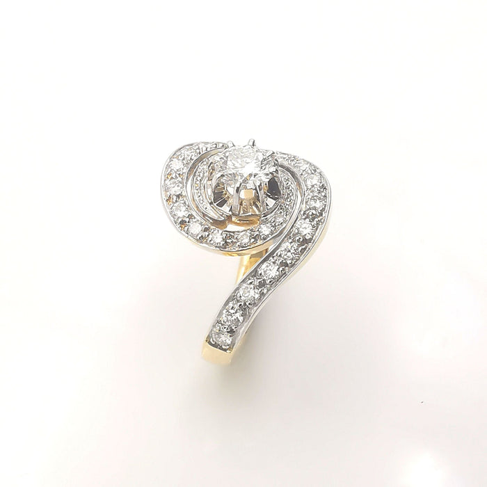 Bague 54 Bague tourbillon or et diamants 1.34 ct 58 Facettes