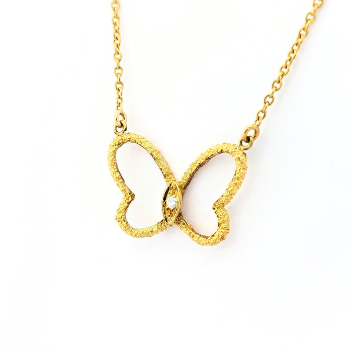 Collier Collier papillon or jaune et diamant 58 Facettes 31487