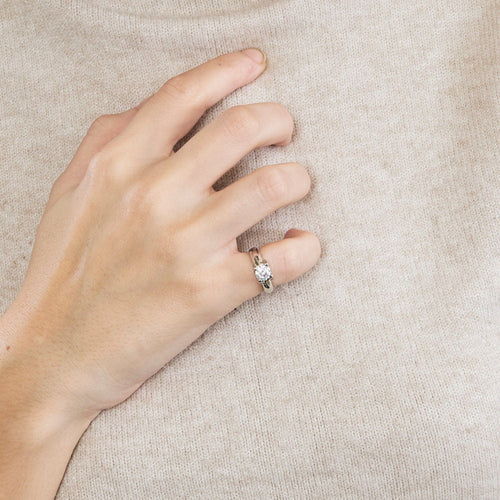 Bague 44 Solitaire or blanc et diamant 58 Facettes 240425