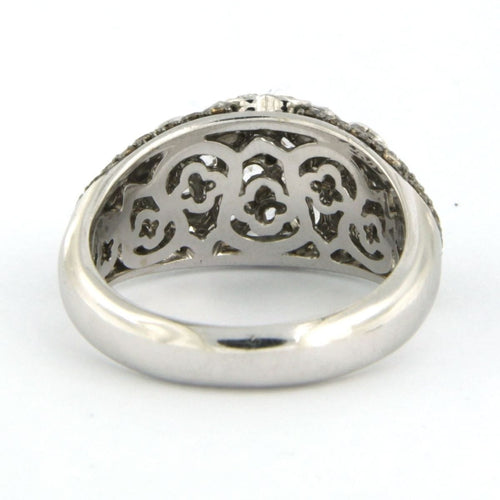 Bague 53 Bague en or blanc sertie de diamants taille rose et brillant jusqu'à 1,95 ct 58 Facettes