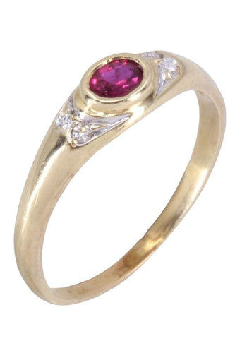 Bague 52 Bague jonc rubis et diamants 58 Facettes 084901