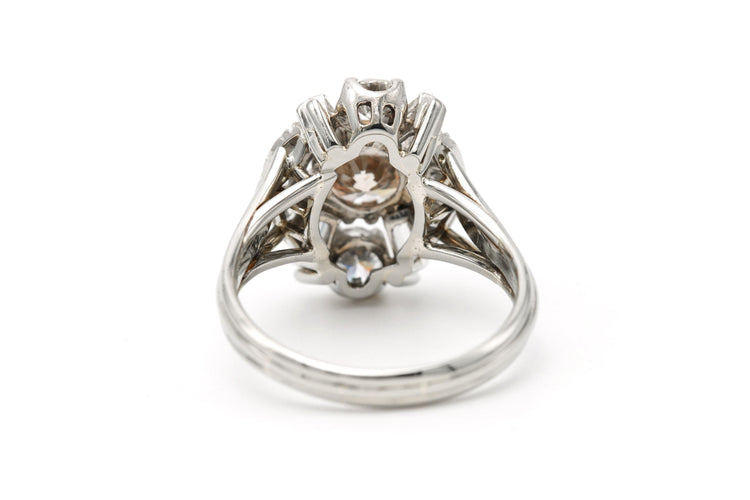 Bague 57 Bague Années 70 - Bague en or blanc 18 carats et diamants 2,39 ct 58 Facettes 23168