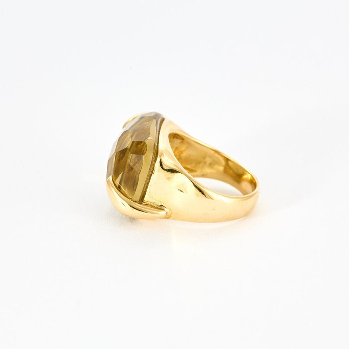 Bague 53 BAGUE CITRINE OR JAUNE 58 Facettes M8888