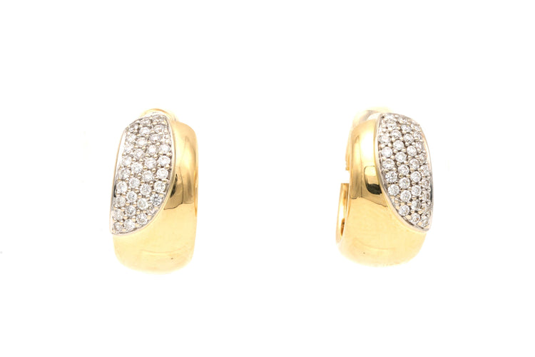 Boucles d'oreilles Boucles d'oreilles contemporaines en or jaune 18 carats serties de diamants "taille" brillant (+-0.448ct) 58 Facettes 21900