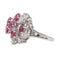 Bague 52 Bague Fleur Or blanc Rubis, Diamant 58 Facettes 3263779CN