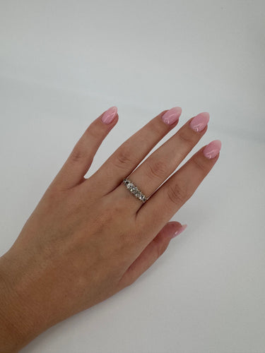 Bague 54 Bague jarretière XIXe siècle or jaune 750 diamants taille anciennes 58 Facettes 1238