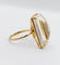 Bague cocktail vintage en or 18k et pierre jaune