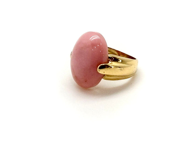 Bague 52 Bague or jaune et corail 58 Facettes M9044